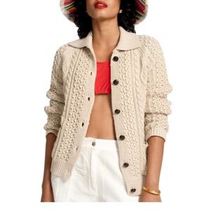 Frances Valentine Fisherman Cableknit Cardigan